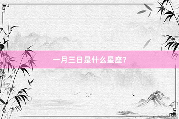 一月三日是什么星座？